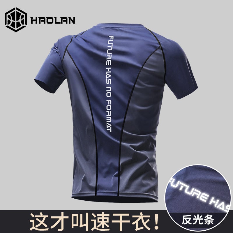 Fitness Clothing Men'S Quick-Drying Short-Sleeved T-Shirt Sports Top Tight Basketball Training Summer Ice Silk Running Breathable Half-Sleeved - Image 2